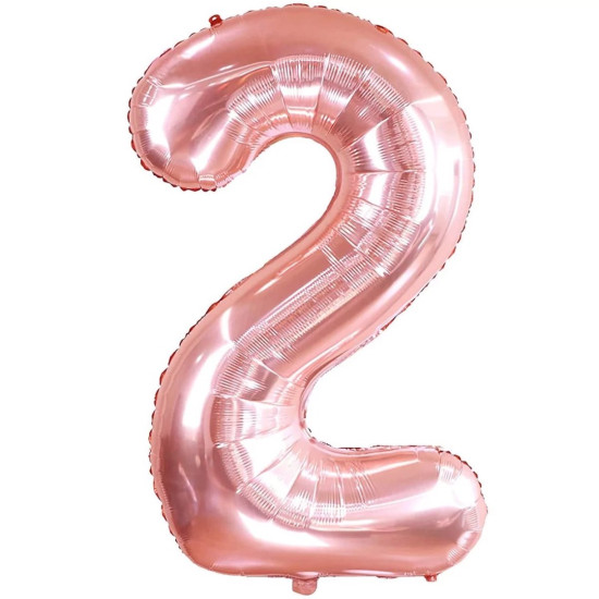 BALONA CIPARS “2”, ROSE GOLD,86CM