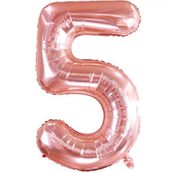BALONA CIPARS “5”, ROSE GOLD,86CM