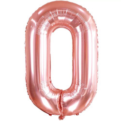 BALONA CIPARS “0”, ROSE GOLD,86CM