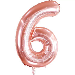 BALONA CIPARS “6”, ROSE GOLD,86CM