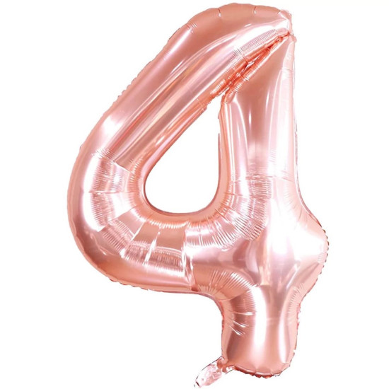 BALONA CIPARS “4”, ROSE GOLD,86CM